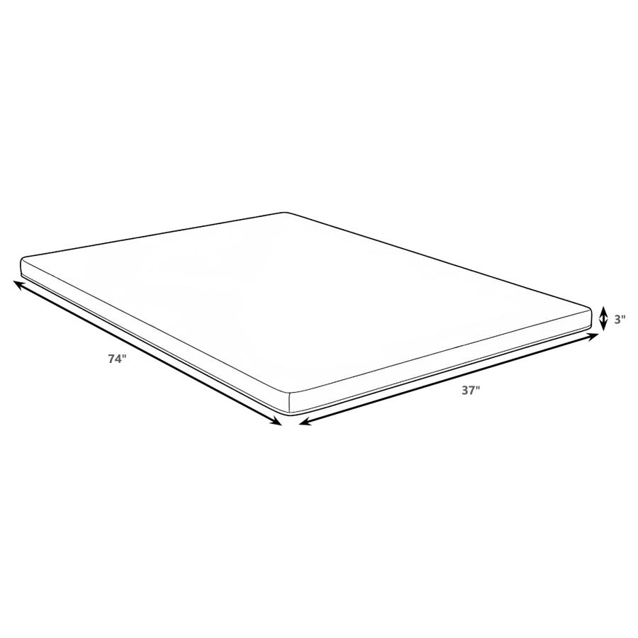 Cascade 3-inch Twin Cool Memory Foam Mattress Topper view 4