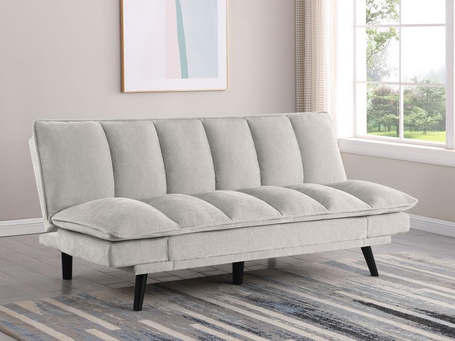 Laredo Upholstered Tufted Convertible Sofa Bed Light Grey view 2