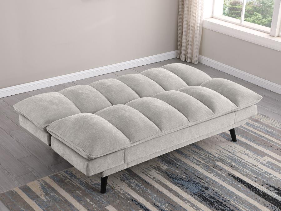 Laredo Upholstered Tufted Convertible Sofa Bed Light Grey view 4