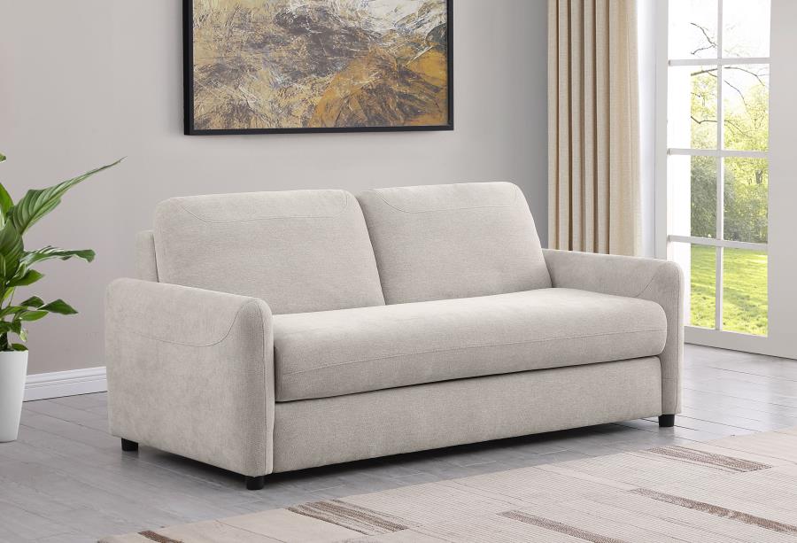 Rylie Upholstered Sofa Sleeper with Queen Mattress Beige view 2