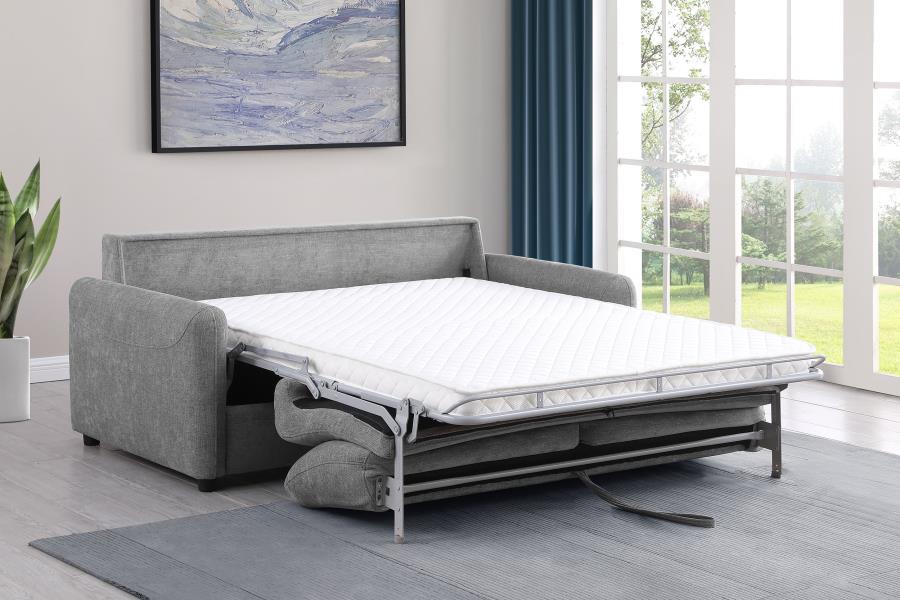 Rylie Upholstered Sofa Sleeper with Queen Mattress Grey view 3