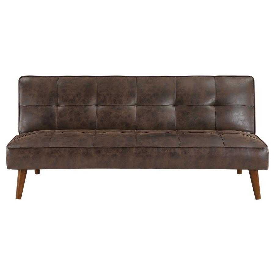 Jenson Upholstered Tufted Convertible Sofa Bed Dark Coffee view 5