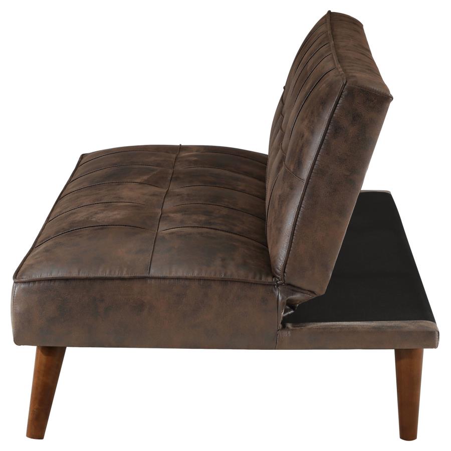 Jenson Upholstered Tufted Convertible Sofa Bed Dark Coffee view 7