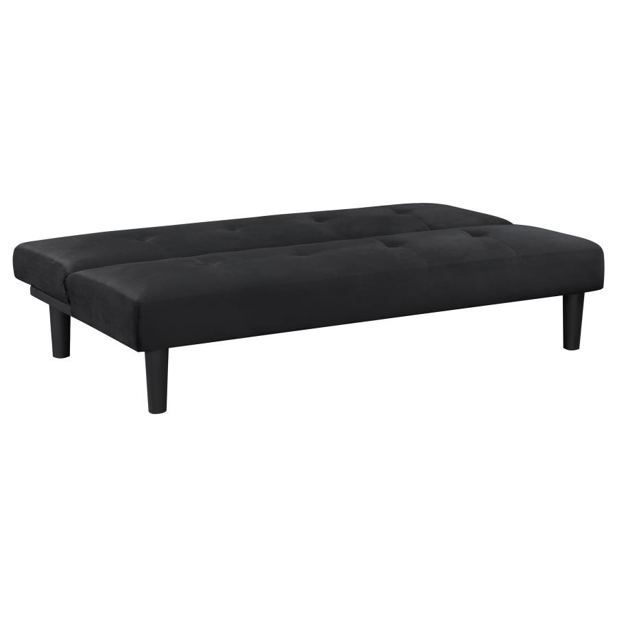 Stanford Upholstered Tufted Convertible Sofa Bed Black view 4