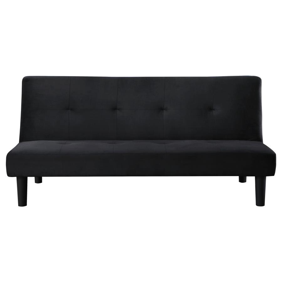Stanford Upholstered Tufted Convertible Sofa Bed Black view 5