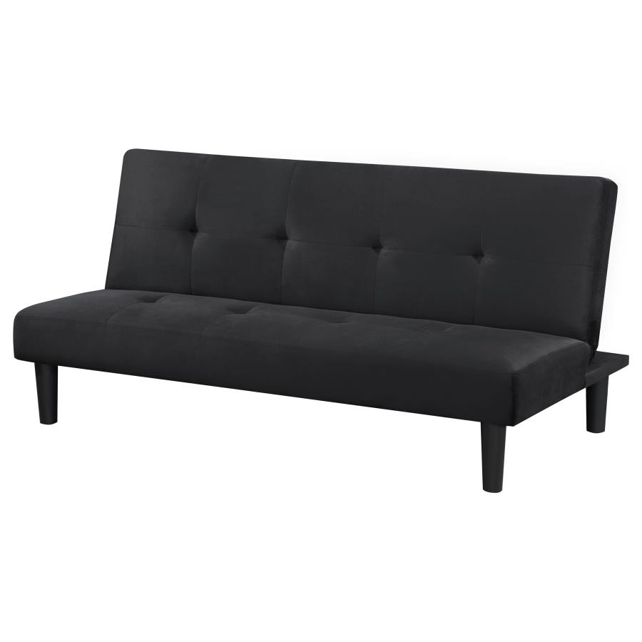 Stanford Upholstered Tufted Convertible Sofa Bed Black view 6
