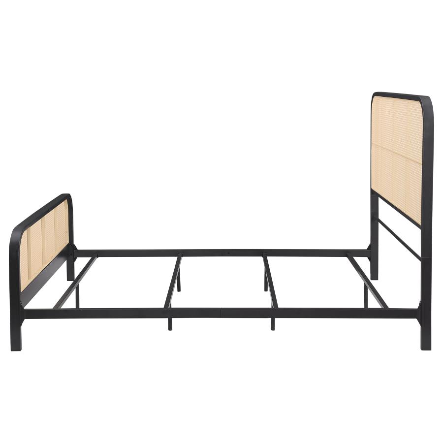 Lanewood Open Cane Webbing Metal Queen Bed Black view 5