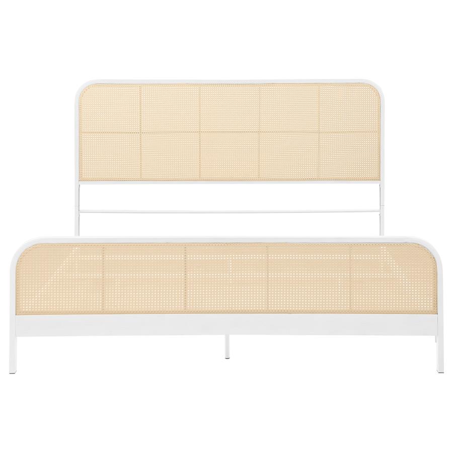Lanewood Open Cane Webbing Metal Eastern King Bed White view 3