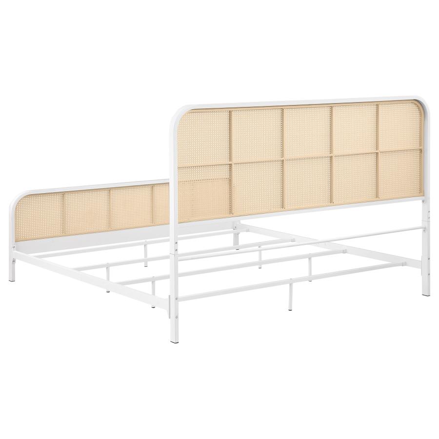 Lanewood Open Cane Webbing Metal Eastern King Bed White view 6