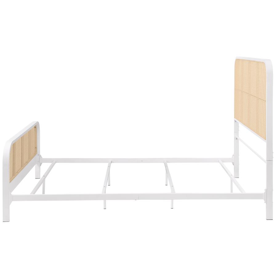 Lanewood Open Cane Webbing Metal Queen Bed White view 5
