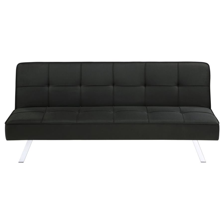 Joel Upholstered Tufted Convertible Sofa Bed Black view 5