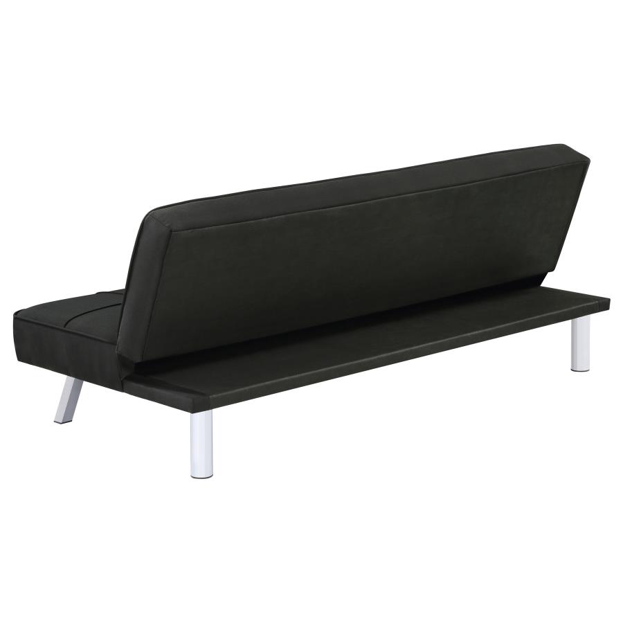 Joel Upholstered Tufted Convertible Sofa Bed Black view 6