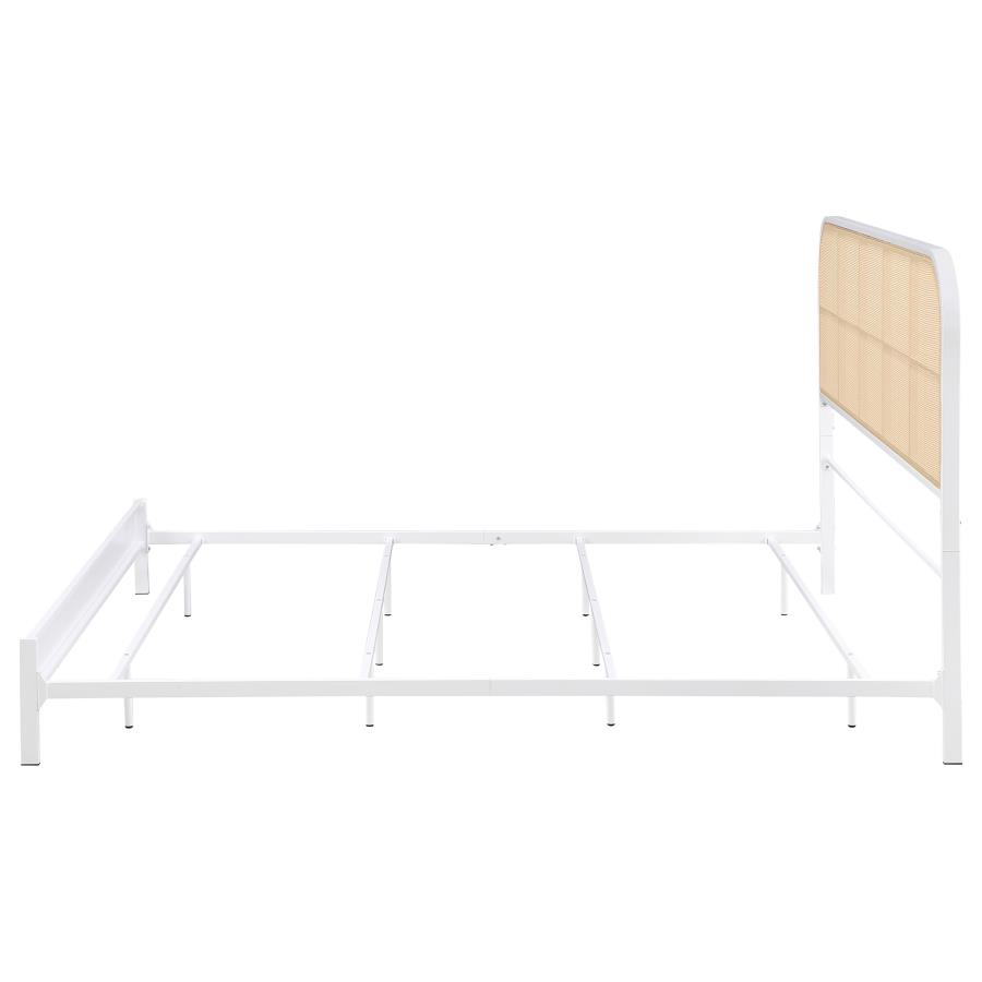 Amherst Radio Weave Rattan Metal Eastern King Bed White view 5