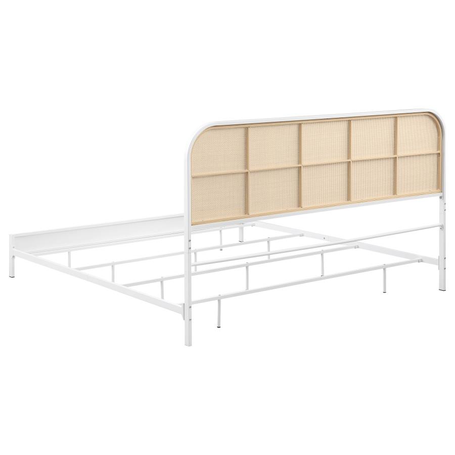 Amherst Radio Weave Rattan Metal Eastern King Bed White view 6