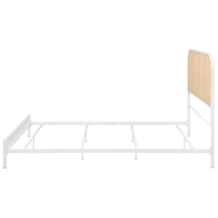 Amherst Radio Weave Rattan Metal Queen Bed White view 5