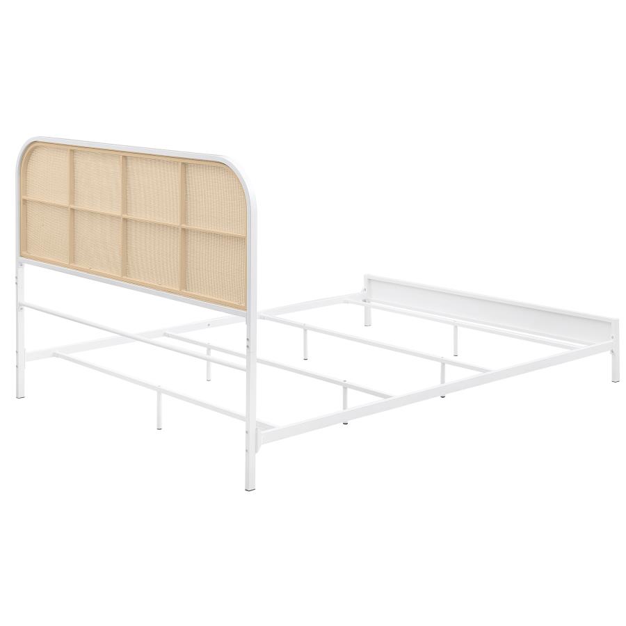 Amherst Radio Weave Rattan Metal Queen Bed White view 7