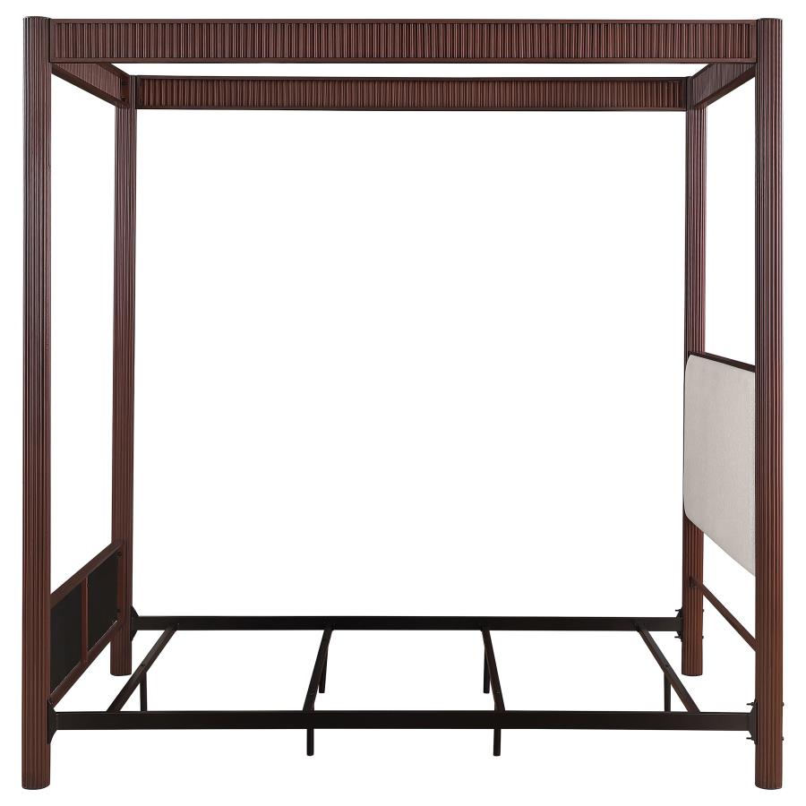 Zimmerlee 89-inch Metal Eastern King Canopy Bed Rust Brown view 5