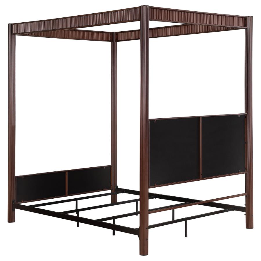 Zimmerlee 89-inch Metal Eastern King Canopy Bed Rust Brown view 6