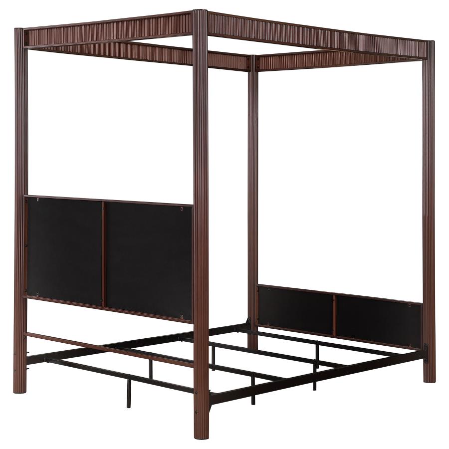 Zimmerlee 89-inch Metal Eastern King Canopy Bed Rust Brown view 7