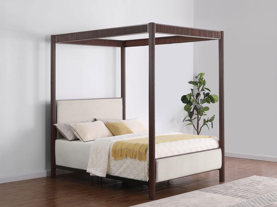 Zimmerlee 89-inch Metal Queen Canopy Bed Rust Brown view 2