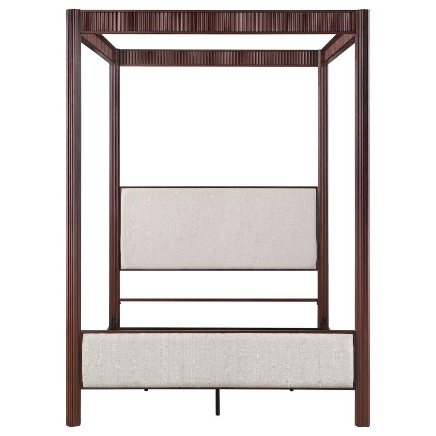 Zimmerlee 89-inch Metal Queen Canopy Bed Rust Brown view 3