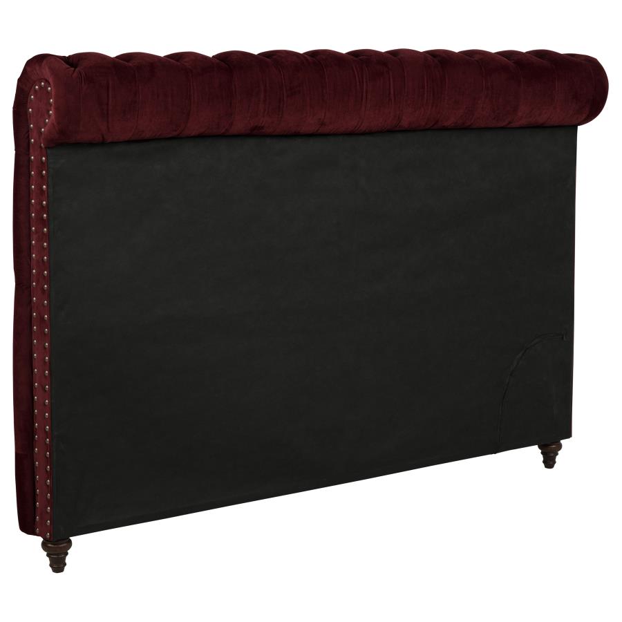 Devon 57-inch Upholstered Eastern King Headboard Wine Red view 3