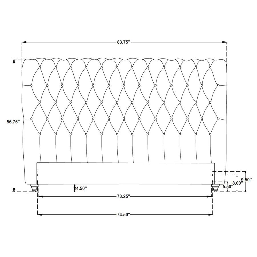 Devon 57-inch Upholstered Eastern King Headboard Wine Red view 5