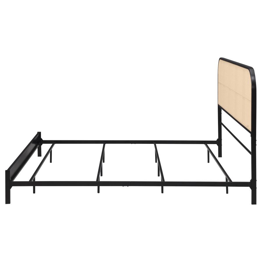 Amherst Radio Weave Rattan Metal Eastern King Bed Black view 5