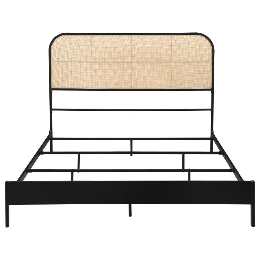 Amherst Radio Weave Rattan Metal Queen Bed Black view 3