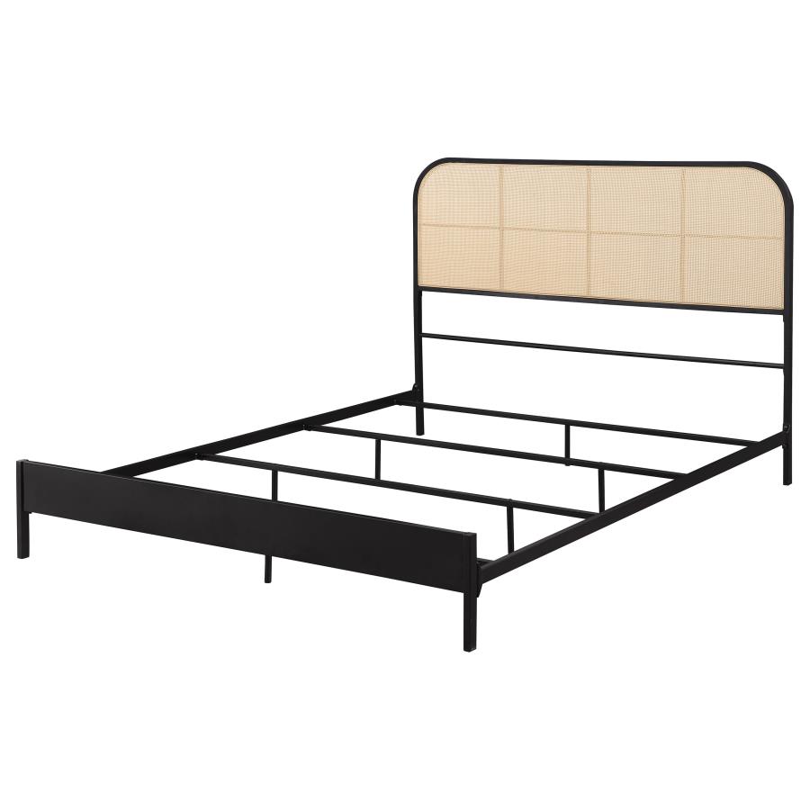 Amherst Radio Weave Rattan Metal Queen Bed Black view 4