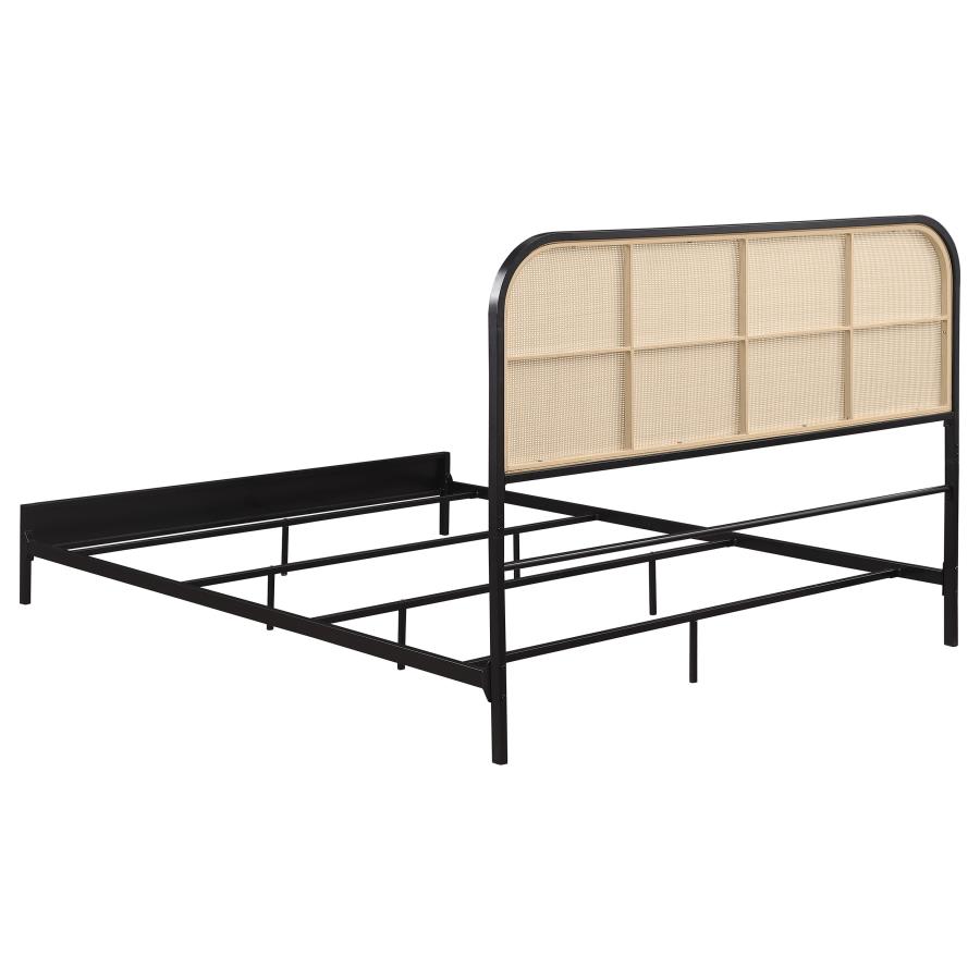 Amherst Radio Weave Rattan Metal Queen Bed Black view 6