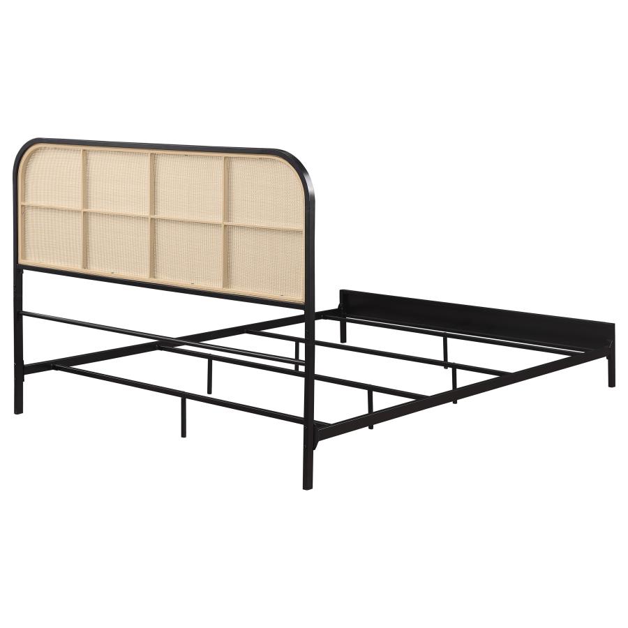 Amherst Radio Weave Rattan Metal Queen Bed Black view 7