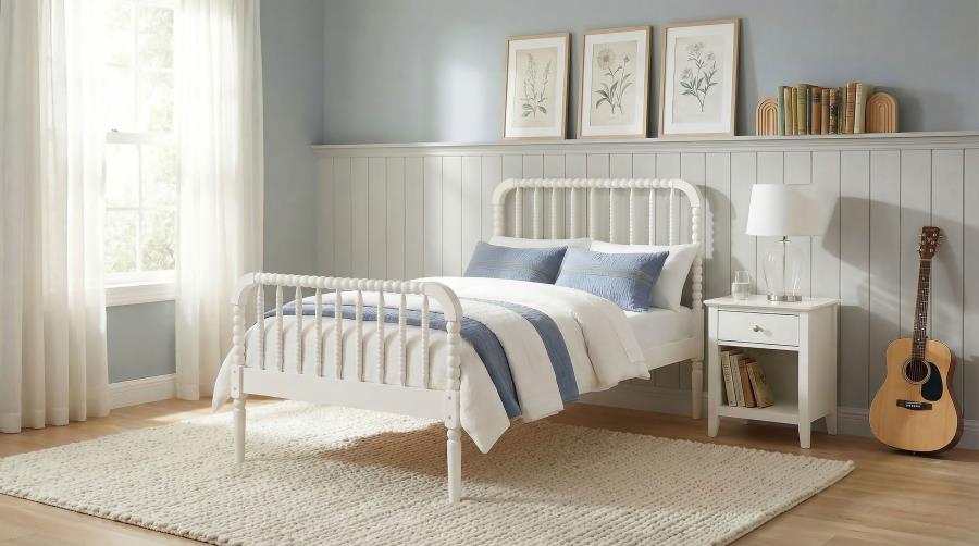 Jones Wood Twin Open Frame Bed White view 2