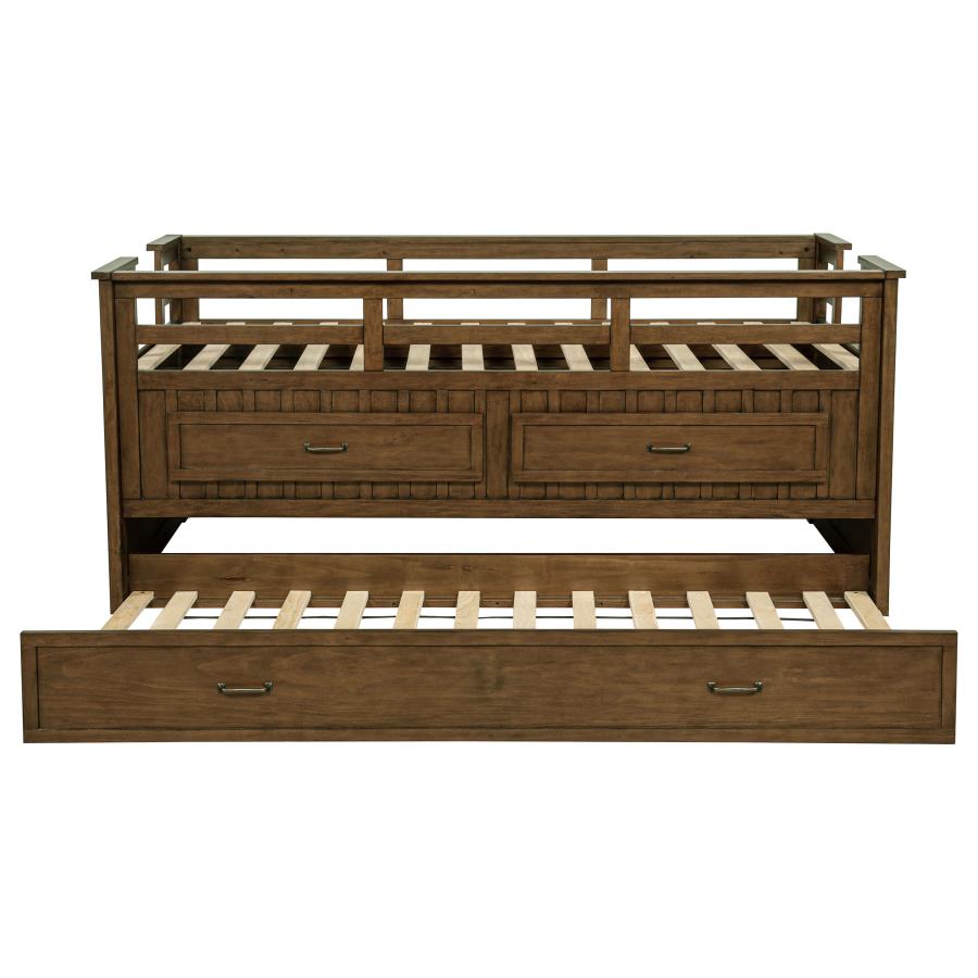 Carlsbad Wood Twin Captains Bed With Trundle Medium Brown view 6