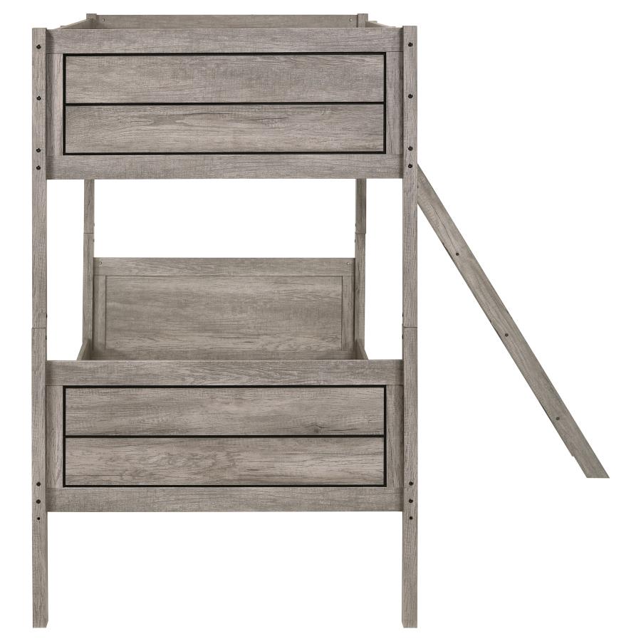 Ryder Wood Twin Over Twin Bunk Bed Weathered Taupe view 5