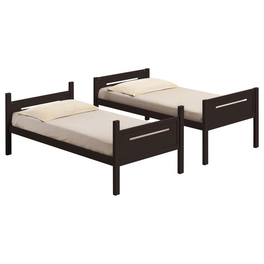 Littleton Wood Twin Over Twin Bunk Bed Espresso view 5