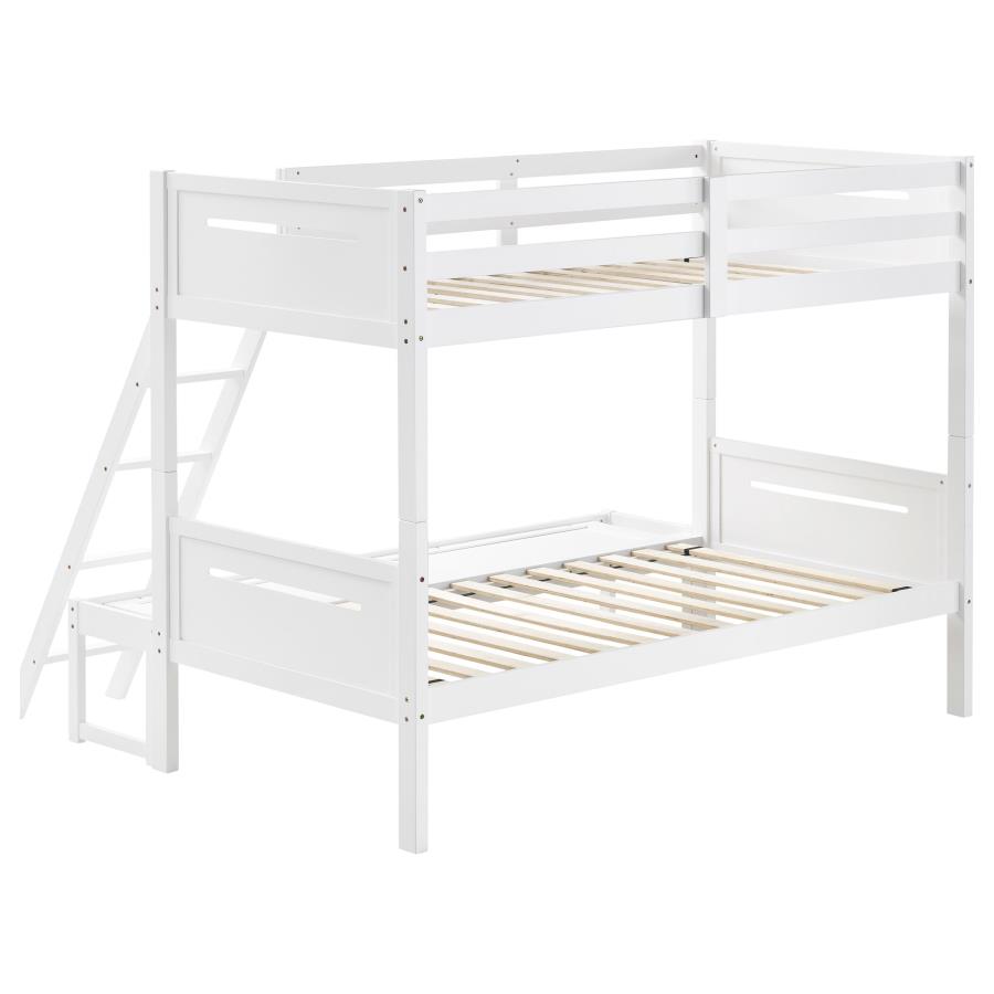 Littleton Wood Twin Over Full Bunk Bed White view 4