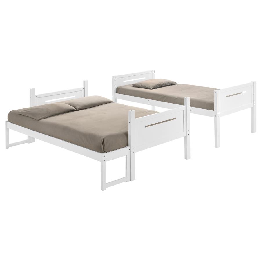 Littleton Wood Twin Over Full Bunk Bed White view 5