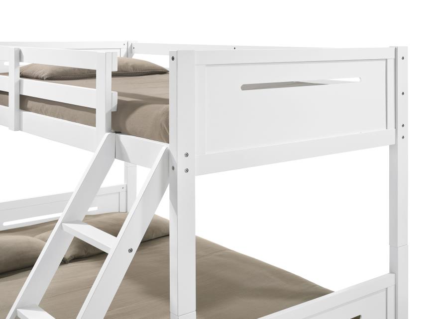 Littleton Wood Twin Over Full Bunk Bed White view 6