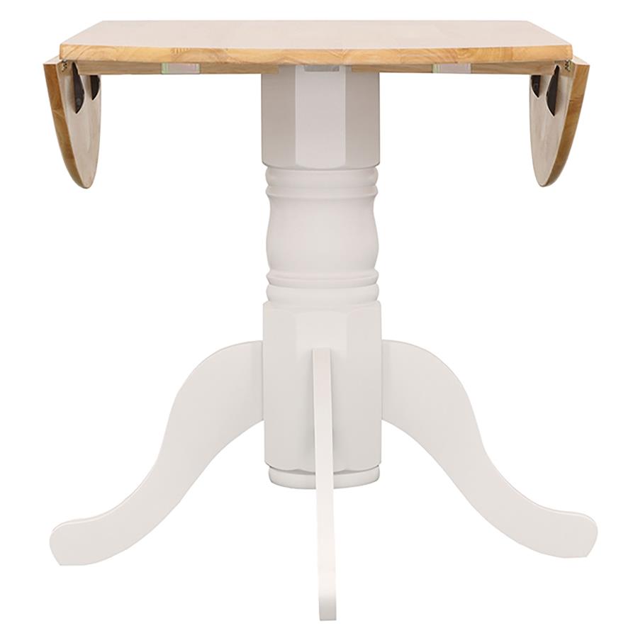 Allison 5-piece Round Drop Leaf Dining Table Set White view 5