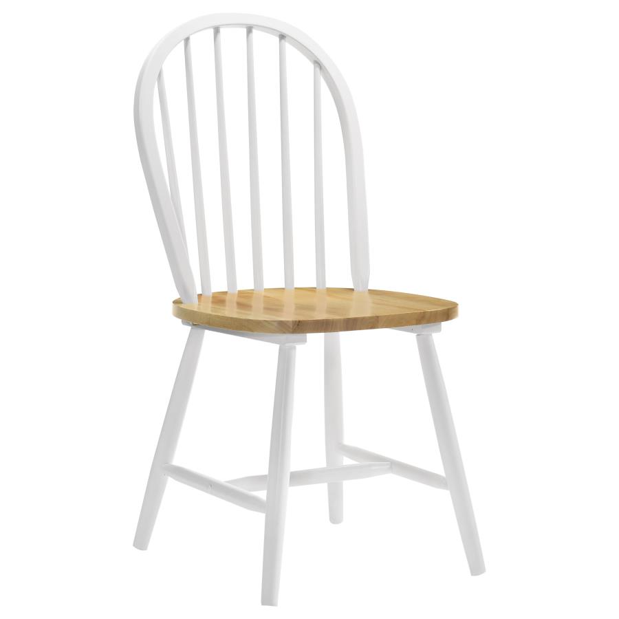 Allison 5-piece Round Drop Leaf Dining Table Set White view 6