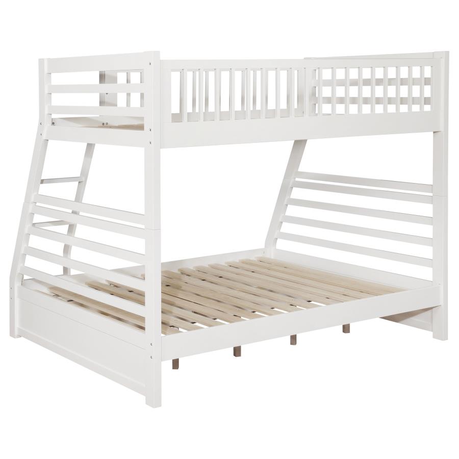 Ashton 2-drawer Wood Twin Over Full Bunk Bed White view 4