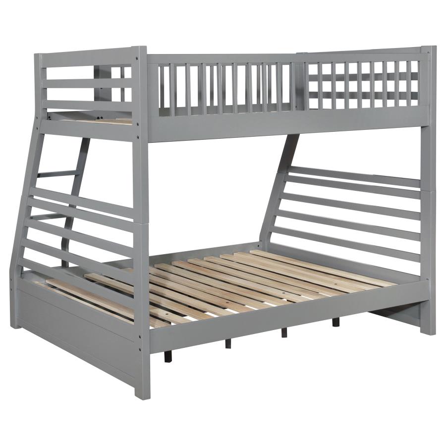 Ashton 2-drawer Wood Twin Over Full Bunk Bed Grey view 4