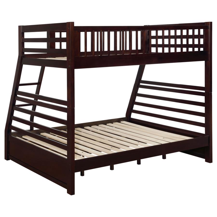Ashton 2-drawer Wood Twin Over Full Bunk Bed Cappuccino view 4