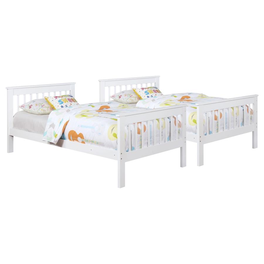 Chapman Wood Twin Over Twin Bunk Bed with Mattress White view 4
