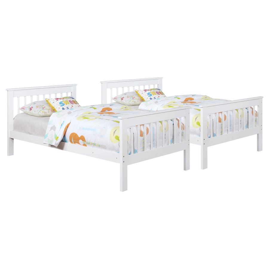 Chapman Wood Twin Over Twin Bunk Bed White view 4