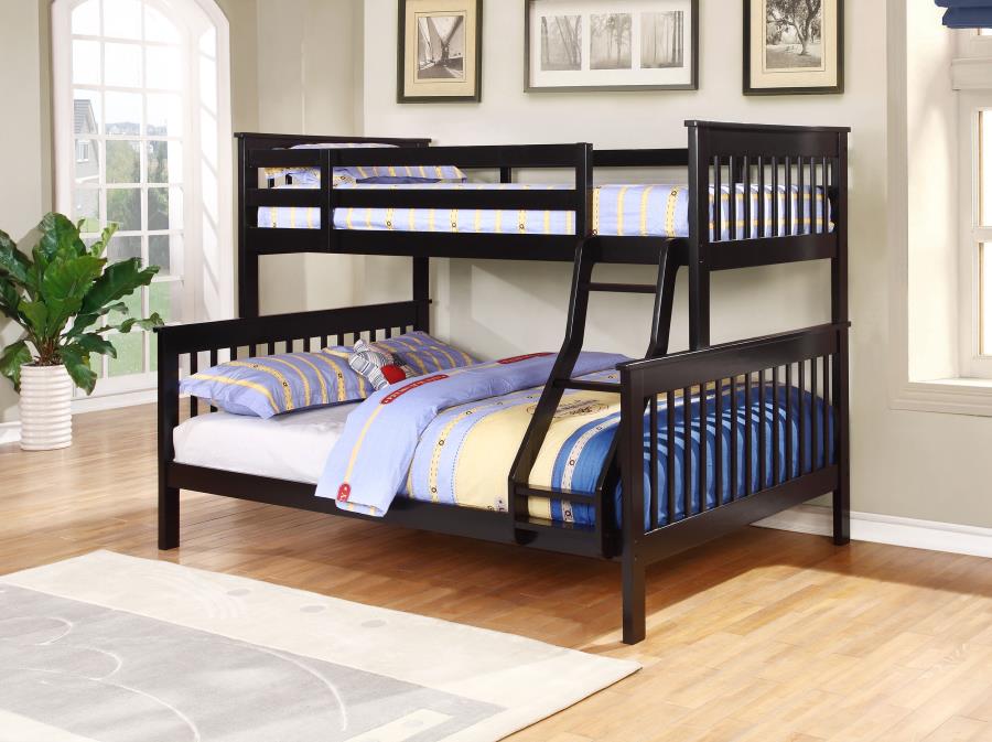 Chapman Wood Twin Over Full Bunk Bed Black view 2