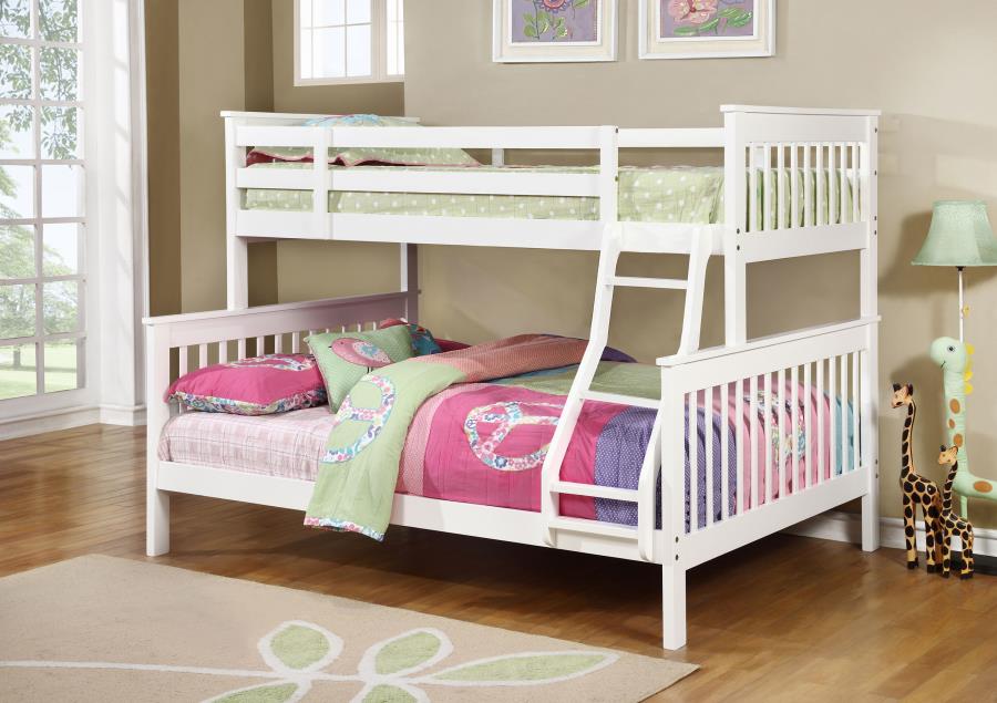 Chapman Wood Twin Over Full Bunk Bed White view 2