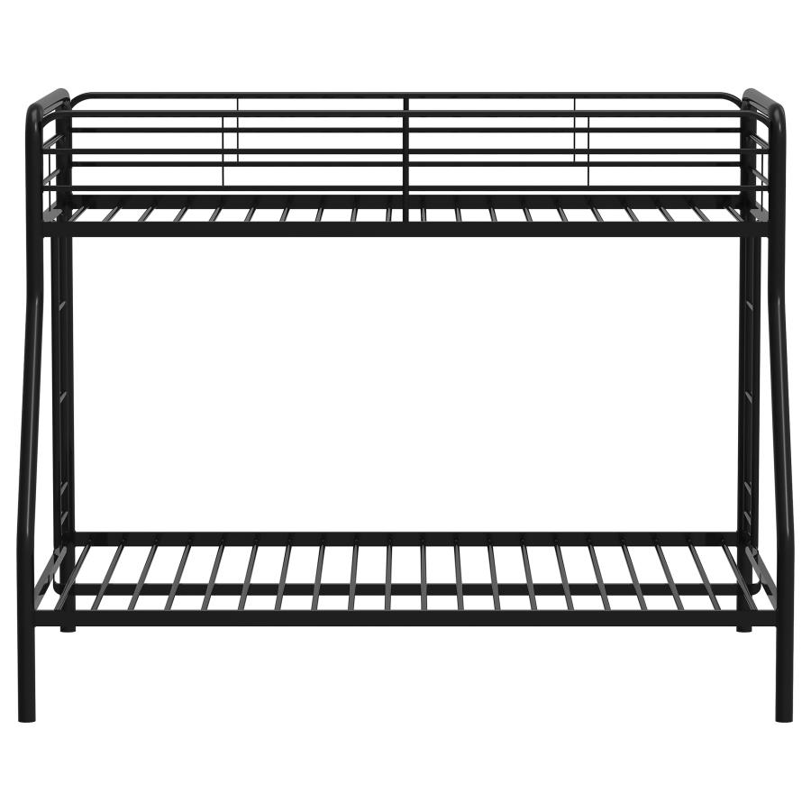 Carson Metal Twin Over Full Bunk Bed Glossy Black view 4