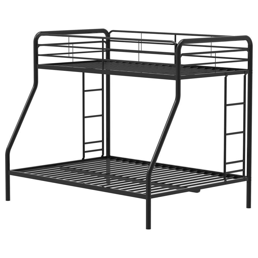 Carson Metal Twin Over Full Bunk Bed Glossy Black view 5